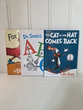 Dr Seuss Cat In The Hat Fox In Socks ABC Kids Beginner Books Lot Of 3